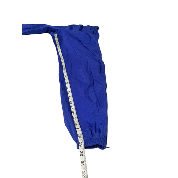 VTG 1997 Nike Tonal Swoosh Track Pants Nylon Windbreaker Joggers Baggy Blue 90s - Picture 12 of 13